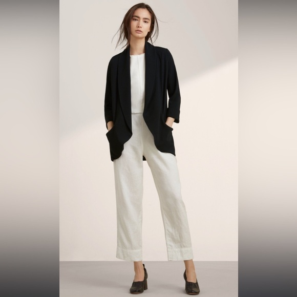 Wilfred blazer open front black crepe like women fabric size 4 - Picture 3 of 9